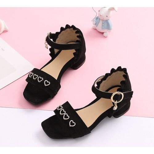 Kids Big Girls High Heel Princess Sandals Fashion Children Girls Summer Beach Shoes open toe Non-slip Roman shoes STQ030