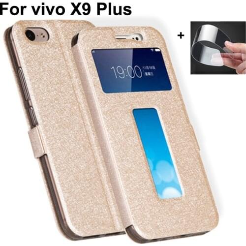 For vivo X9 Plus case vivoX9 Plus leather shell front window back cover For vivo X 9 Plus phone cases X9Plus Stand flip Case
