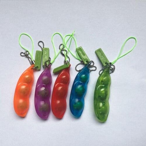 Color Fidget Toy Antistress Squeeze Edamame Relieve Stress Toy Pops Lovely It Squeeze Beans Emotion Figet Toys Keychain