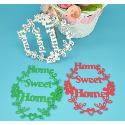 Flower basket lace metal cutting mold with Home Sweet phrase Scrapbook photo album decoration DIY handmade art