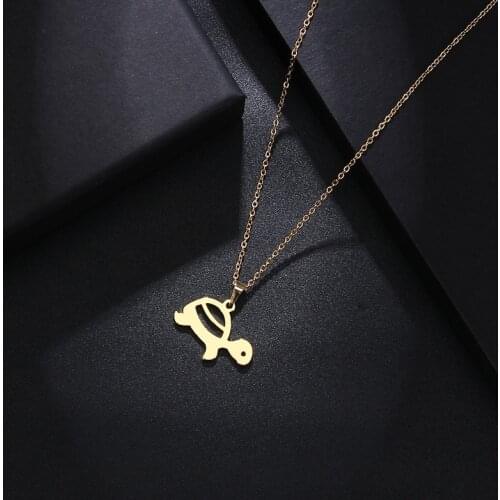 DOTIFI Stainless Steel Necklace For Women Man Lovers Tortoise Gold And Silver Color Pendant Necklace Engagement Jewelry