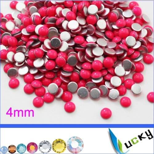 4mm round shape rose color hot sell hotfix epoxy flatback pearl rhinestone perfect look