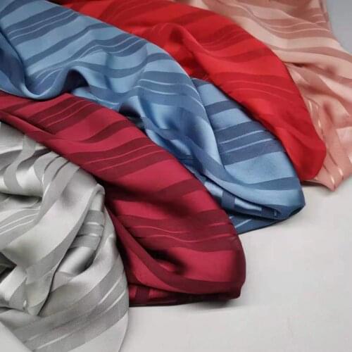 Glossy Stripe Jacquard Chiffon Fabric Shirt Dress Craft DIY Tissue Material