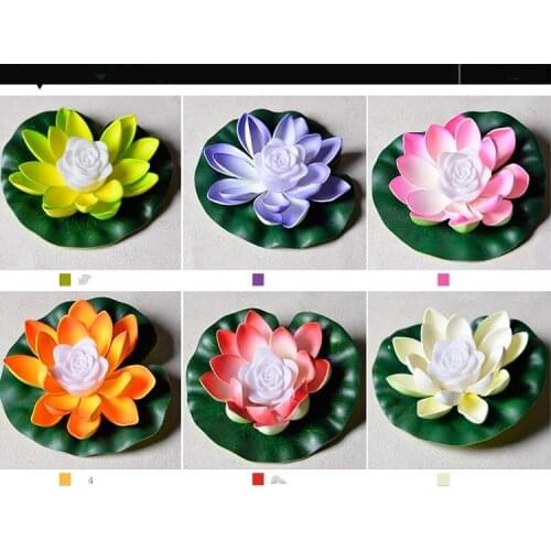 AAA Quality Artificial Silk LED Floating Lotus Flower With Colorful Changed Light For Wedding Party Decorations fall decor