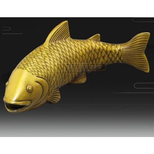 Antique Crafts Collection Exquisite bronze ware Brass Fish Ornaments
