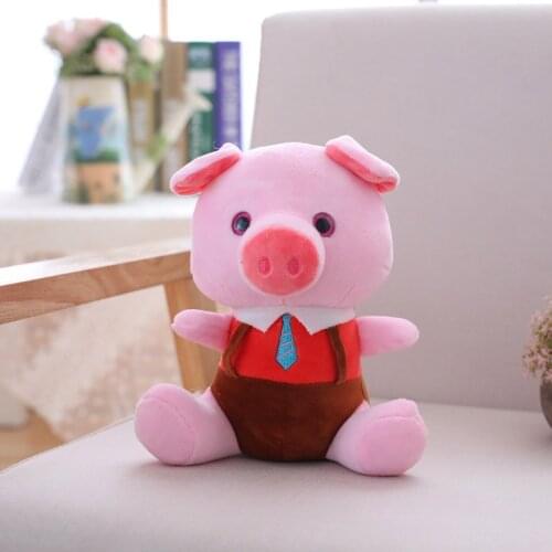 Cute small pig plush doll kids toys 2018 carton figure soft feather cotton baby toys childrens day gift toys for children