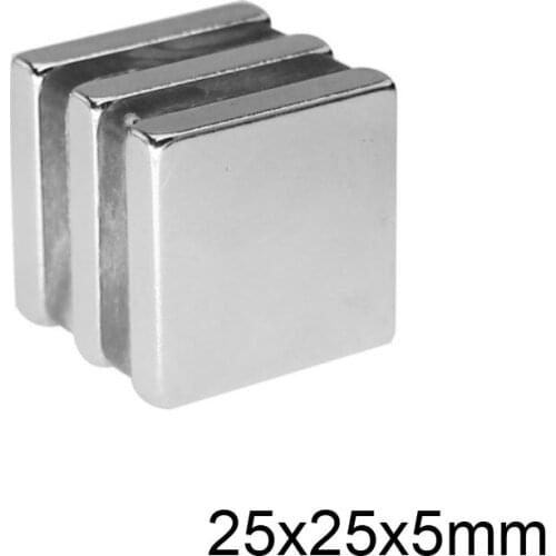 1~20pcs 25x25x5 Strong Quadrate Neodymium Magnet 25mm*25mm Powerful NdFeB Magnetic 25x25x5mm Block Rare Earth Magnets 25*25*5
