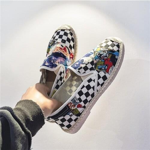 2021 retro color stitching canvas shoes boy set feet low-top casual outdoor mens lazy shoes