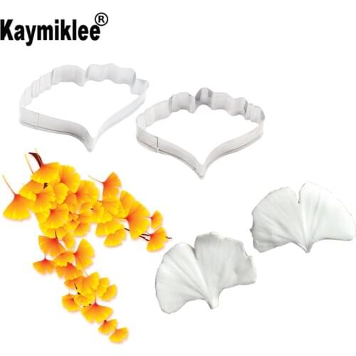 Ginkgo Leaf Silicone Petal Veiner Stainless Steel Cutter Set Fondant Cake Decoration Tool Floral Petal Cutter Sugar craft CS308