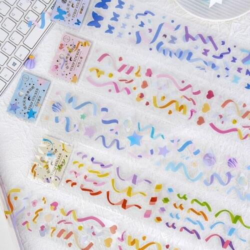 1Pcs The New Holiday Party Series Long Strip Stickers Decoration Scrapbooking Paper Creative School Supplies Korean Stationery