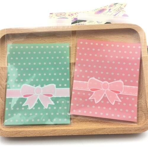 Baking Tools 100pcs/lot Bowknot Pattern Packaging Bags Plastic Cookie Biscuit Packing Pastry Cake Bag 8cm*10cm