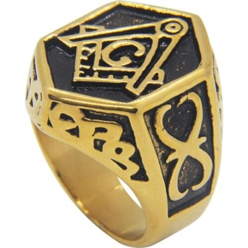 Drop Ship Size 7~13 Cool Golden Biker Ring 316L Stainless Steel Jewelry Fashion Mans Ring