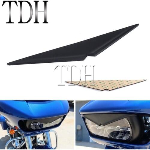 Rubber Headlight Headlamp Eyebrow Eyelids Trim Cover Stickers for Harley Road Glide Limited FLTRK FLTRX Eyelids Tip Visor Accent