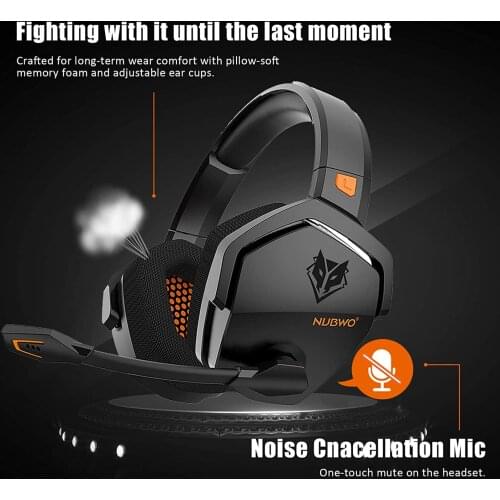 RU Stock! NUBWO G06 2.4GHz Wireless Gaming Headset 3.5mm Wired Bass Gaming Headphones Noise Reduction with Mic for PS5 PS4 PC