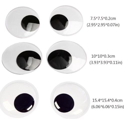 Jumbo Self Adhesive Googly Wiggly Eyes 7.5/10/15.4cm for Toys Dolls DIY Accessory Eyeball Refrigerator Door