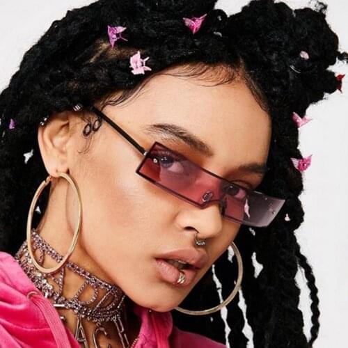 Hip Hop Rectangle Sunglasses Women Fashion Sun Glasses Frame Vintage Gafas Trend Eyewear Oculos Retro Classic Shades CM8206