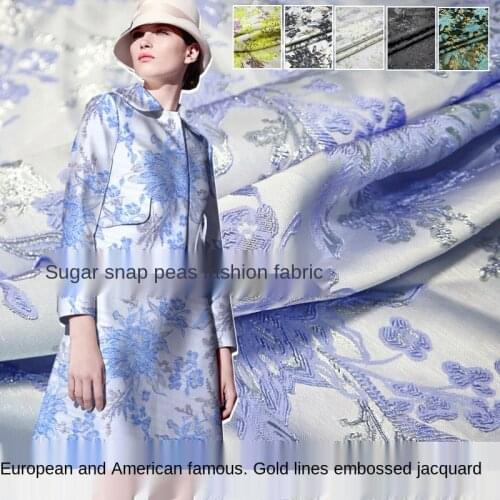 Thin gold silk three-dimensional embossed yarn-dyed jacquard dress fabric, sewing fabric factory shop is not out of stock
