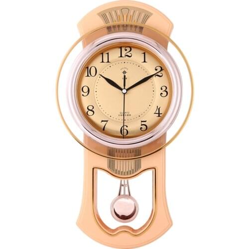 Vintage Wall Clock Pendulum Clocks Wall Watch Mechanism Living Room Bedroom Creative Modern Simple Swing Quartz Clock Gift