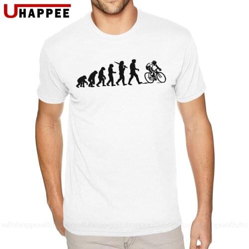 Funny Christmas Evolution Of A Cyclist Mens Cycling T Shirt Bike Tees Mens Custom Short Sleeved Cotton Crew T-Shirt