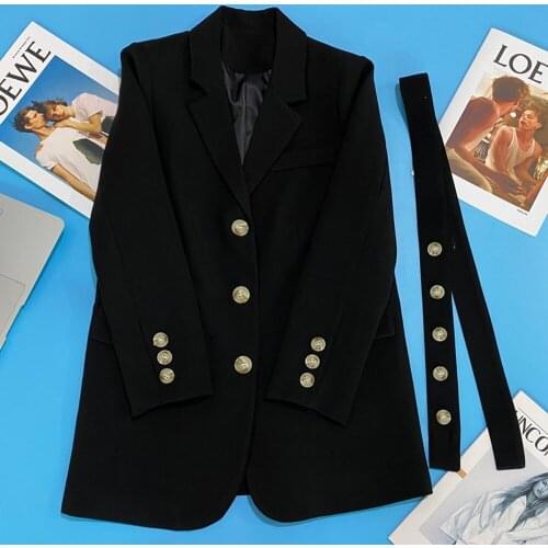 White Single-breasted Lace-up Street Blazer Female Korean Version Of Slim And Thin 2021 Fashion Temperament Small Suit Jacket