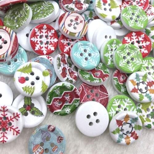 100pc Mix Snowflake Wood Buttons Sewing Mix Lots 18mm WB373