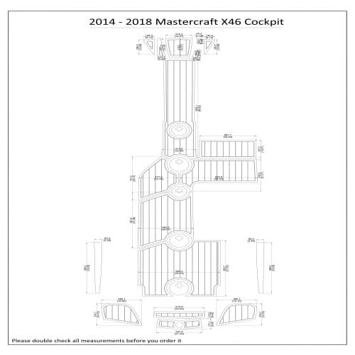 2014 - 2018 Mastercraft X46 Cockpit Pad Boat EVA Teak Decking 1/4" 6mm