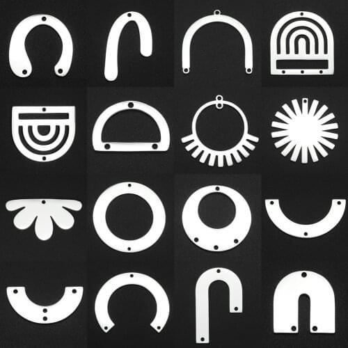 5pcs/lot 100% Stainless Steel Geometric Flower Sun DIY Earring Connector Charm Wholesale OEM order Accepted Factory Price