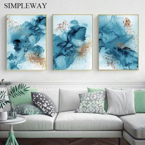 Modern Style Watercolor Ink Abstract Poster Nordic Canvas Wall Print Painting Contemporary Art Decorative Picture Room Decor