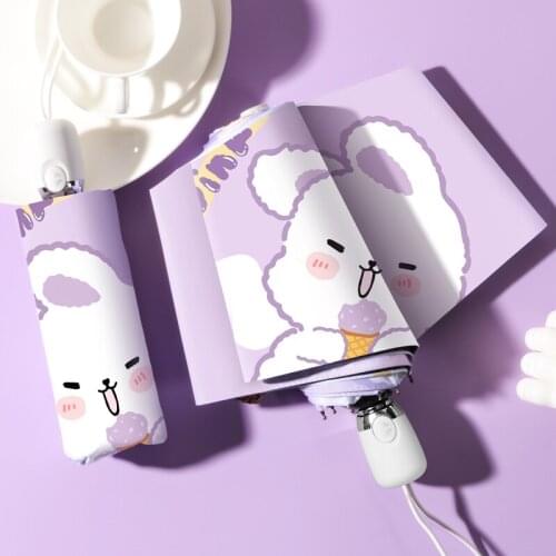 Umbrella automatic female rain and sun dual-use cute folding sun umbrella sunscreen anti-ultraviolet umbrella
