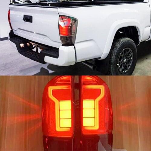 1 Set For Toyota Tacoma 2016 - 2020 Pickup Car styling LED Taillight Red Rear Tail Light Brake Lamp brake light warning lamp