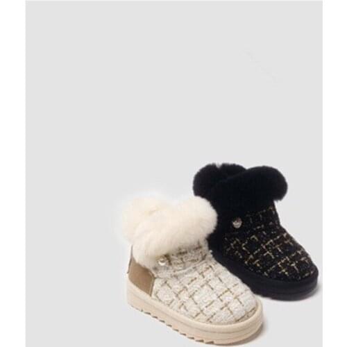 2021 winter new childrens snow boots girls big cotton mid-high childrens shoes Детские ботинки