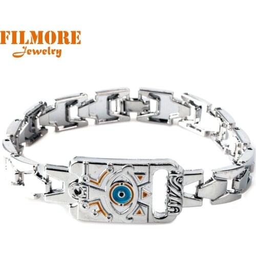 New Trendy Men Game Zelda Bracelet Bangle Zelda Breath of The Wild Stainless Steel Charm Bracelets for Women Pulseira Masculina