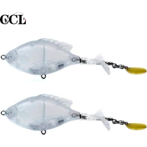 CCLTBA 10pcs/lot Blank Topwater Bait 9.5cm 15g Floating Wobblers Unpainted Rotate Tail Metal Blade Spoon Fishing Lures