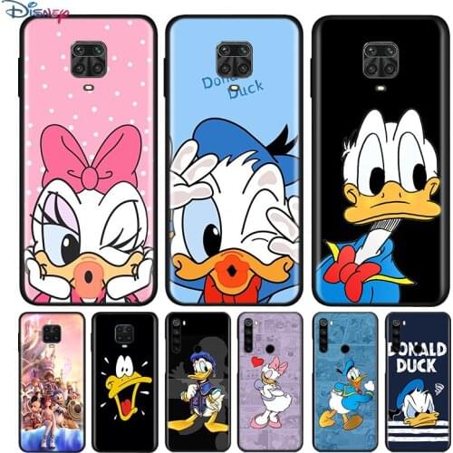Black Silicone Cover Cartoon Donald Duck For Xiaomi Redmi Note 10 10S 9 9S Pro Max 9T 8T 8 7 6 5 Pro 5A Phone Case