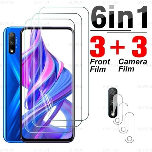 6in1 Hydrogel Film For Huawei Honor 9X Pro Full Cover Soft Film for honor honar 9 lite 9a 9c 9x global china lens safety film