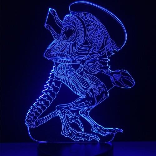 HOT SALE Action Movie Alien vs Predator Prometheus 3D LED USB Lamp 7 Colors Changing Night Light Cool Boy Toy Bedroom Decoration