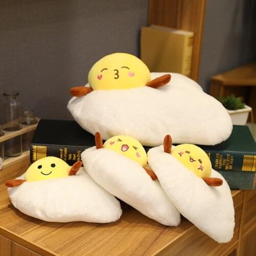 28cm Cute Simulation Fried Egg Toy Plush Baby Toy Stuffed Cartoon Poached Egg Doll Soft Nap Pillow Kids Girl Birthday Funny Gift