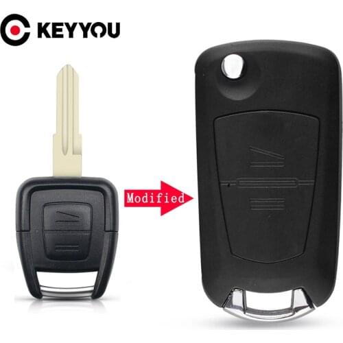 KEYYOU For Opel 2 Buttons Modified Car Key Remote Fob Case Cover Fob Blank For Opel VAUXHALL VECTRA ASTRA ZAFIRA Folding Flid