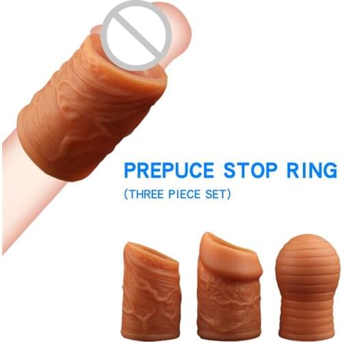 2pcs Phimosis Correction Ring Soft Silicone Penis Rings Delay Ejaculation Foreskin Corrector Cock Rings Sex Products For Men