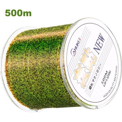 500m 3D Invisible Spot Line Fly Fishing Line Bionic Monofilament Fish Line Speckle Carp Nylon Thread Fishing Line Algae Line