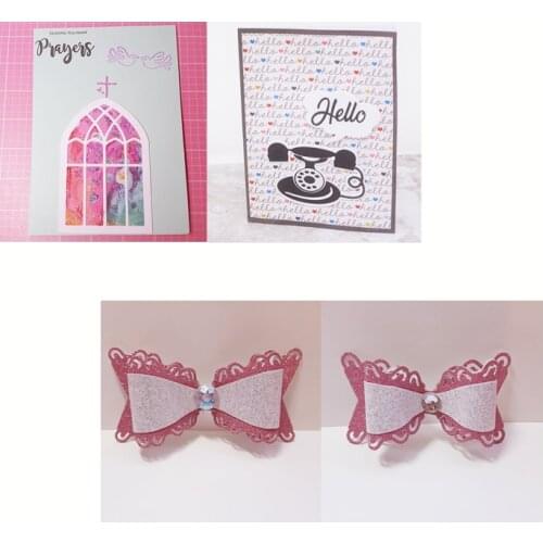 Retro Telephone Bowknot Window Metal Cutting Dies for Scrapbooking DIY Photo Album Card Making Decorative Stencil New 2019