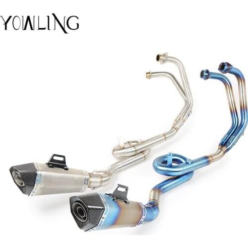 Motorcycle R3 Exhaust System Slip On Muffler Pipe and Mid Connect Pipe Scooter Exhaust Muffler Escape for YZF-R3 YZFR3 14 15 16