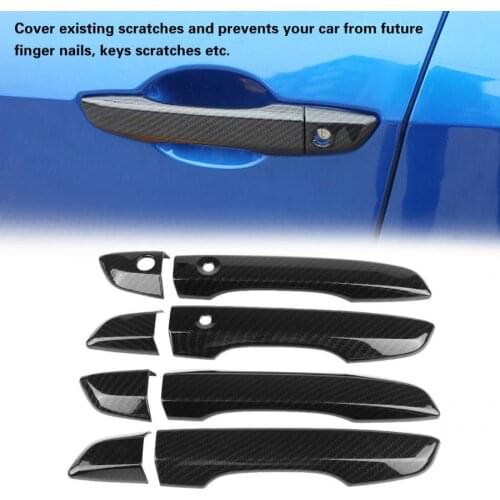4Pcs Carbon Fiber Car Side Door Handle Frame Cover Trim for Honda Civic 10th 2016 2017 Chromium Styling Car Accessories