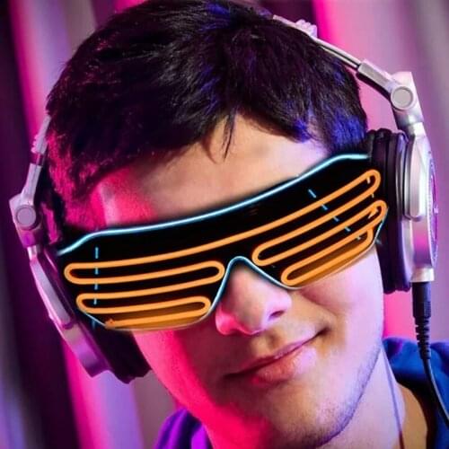 Neon Rave Party EL Glasses Neon LED Sunglasses Light Up Glasses Rave Costume Party DJ Birthday Party Decor
