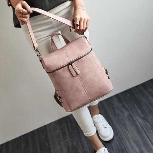 Pu Leather Travel Bag Fashion Women Backpack Student School Shoulder Bags For Teenager Girls Mochila Feminina