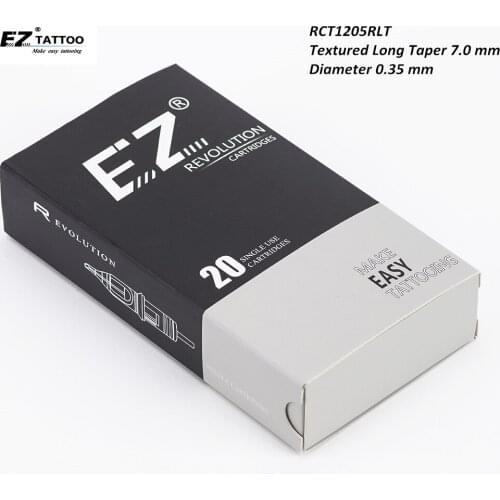 RCT1205RLT EZ Revolution Tatto Needle Cartridge #12 Round Liner Textured Long Taper for Tattoo Machine