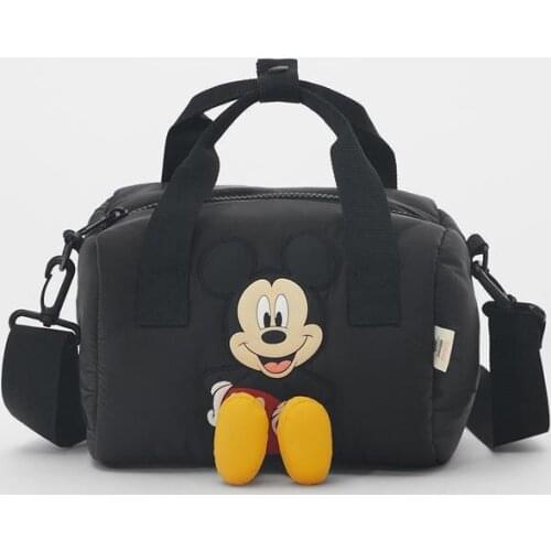 Disney Mickey Mouse Backpack Cartoon Handbag Kid Girl Storage Bag Cartoon Mickey Minnie Mouse Bowling Shoulder Bag Xmas Gift New