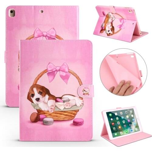 Dog Pattern PU and PC Cover Case for iPad Mini 1234 Air 1 2 iPad Pro 9.7 New iPad 2018 2017 9.7 inch Case