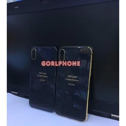 2020 Perfect Quality 24k Mirror Gold Chassis for phone x for phone XS gold Battery Door Housing Middle Frame with gold logo
