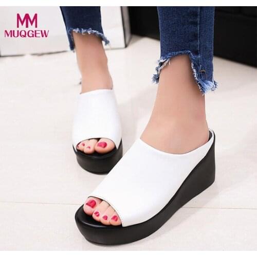 Women Summer Shoes New Fashion Leisure Fish Mouth Sandals Thick Bottom Slippers Female Sexy Slides Outdoor Shoes zapatos mujer